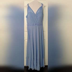 Mori Lee Cornflower Blue Bridesmaid Dress Size 18 long - Size 12 long